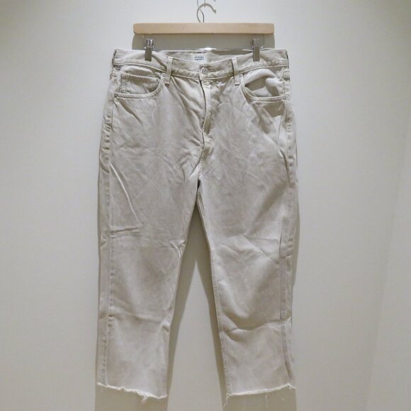 CITIZENS OF HUMANITY Daphne Crop Jeans in Ecru High Rise Minimalist Preppy - Picture 3 of 15